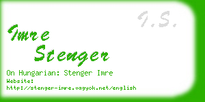 imre stenger business card